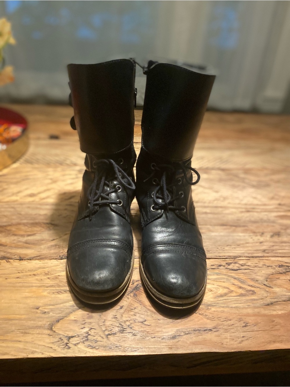 Matisse Black combat boots with buckles